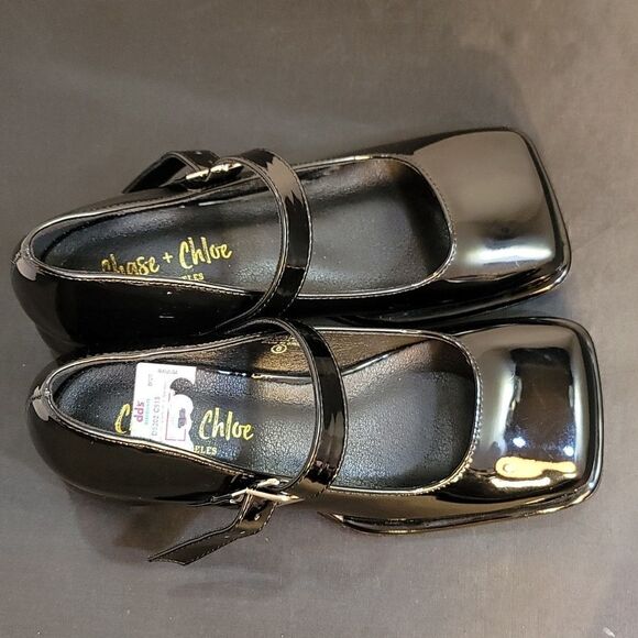 BRAND NEW CHLOE+CHASE SQUARE TOE MARY JANE LOW BLOCK HEEL SHOE G1 - Picture 4 of 15